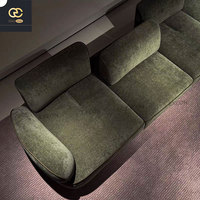 Housse de canapé en tissu pour meubles de salon italiens minimalistes de haute qualité Modèle de conception de villa de luxe Canapé vert en forme de L
