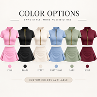 Ensemble deux pièces pour femme, col montant, manches courtes, crop top et short, personnalisable avec votre marque, haute qualité, faible MOQ, fabricant