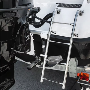 4단 미끄럼 방지 접이식 도크 사다리 316 스테인리스 스틸 요트 보트 액세서리 해양 용품 (2+2단 포함) - Product Image 3