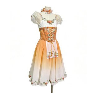 Professional Ballet Performance Costume Ombre Orange Peasant Romantic <b>Tutu</b> Giselle Ballet <b>Dress</b> for Girls - Product Image 3
