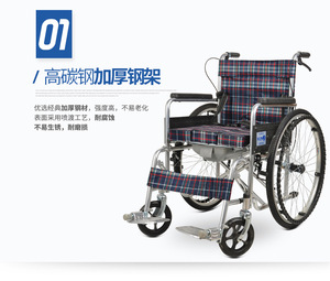 รถเข็นวีลแชร์แบบพับได้น้ำหนักเบา KSM-202 ราคาโรงงาน โครงเหล็ก สำหรับผู้สูงอายุและผู้พิการ - Product Image 2