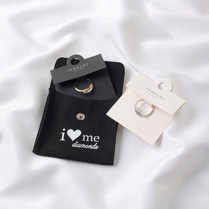 Petite pochette à bijoux en velours bleu rose, boutonnée, plate, pour emballage, pochette enveloppe, sac à bijoux - Product Image 5