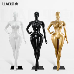 Maniquí de Cuerpo Completo Flexible de Plástico para Mujer, Talla Grande, con Cabeza, para Exhibición en Escaparates de Tiendas de Moda, Maniquíes Curvilíneos con Busto Grande y Cadera Ancha - Product Image 2
