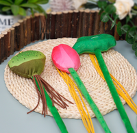 Bâton de chat style chinois, long avec pompon et clochette, jouet interactif pour chatons