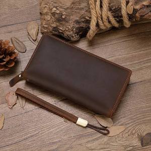 AndoBag Genuine Cow Leather <b>Retro</b> Long Wallets for Men Business Card Holder Large Capacity Man Clutch Purse Wallet <b>Phone</b> Bag1412 - Product Image 1