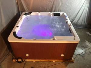 Tubo caliente para 6 personas al aire libre con falda de PC de madera bañera Villa jardín muchas personas usan piscina spa bañeras Tina para <span class=keywords><strong>bao</strong></span> - Product Image 6