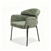 Chaise de salle à manger rembourrée moderne avec assise en tissu et pieds en métal, design contemporain, mobilier pour la maison