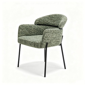 Modern Upholstered <b>Dining</b> <b>Chair</b> With Fabric Seat Metal Legs Contemporary Design Home Furniture - Product Image 1