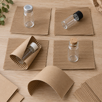 Feuilles de carton ondulé kraft simple face 50x70cm pour emballage protecteur sur mesure de flacons échantillons en verre