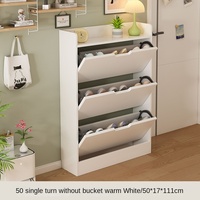 Meuble à chaussures moderne ultra-fin en bois pour petits appartements - Casier d'entrée étroit pour rangement