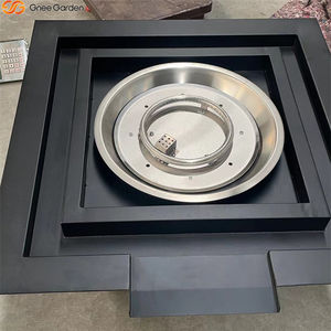 Brasero et foyer à gaz en acier corten tendance 2026 - Foyer extérieur noir personnalisable avec pique-foyer, design écologique - Product Image 1