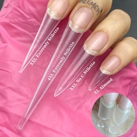 500 pièces/boîte Non C courbe XXL Extra Long cercueil ongles conseils demi couverture ABS 3XL cercueil carré en gros français faux ongles conseils