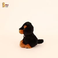 Brutus Rottweiler Peluche Super Douce Chien Coton Noir Confort Soulagement Du Stress Anniversaire