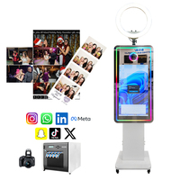 Gönderime Hazır Mirrorbooth 65 inç Parti Fotoğraf Kabini Sihirli Ayna Fotoğraf Kabini Düğünler İçin