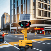 Feux de signalisation solaires portables pour piétons, feux de signalisation intelligents, feux de signalisation solaires mobiles à LED rouge et verte pour la sécurité routière