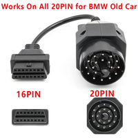 موصل أنثى 16 دبوس لسيارات BMW، محول OBD إلى OBD2، كابل تشخيص سيارات بـ 20 دبوس لـ E36 E39 X5 Z3، سلك توصيل للسيارات