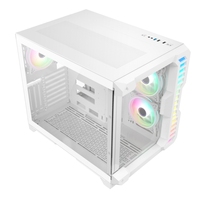AntarcChill Computer Cabinet Custom Mid Tower Pc Case Atx/micro/ ITX Tempered Glass Atx Case for Pc 1*USB3.0+2*USB2.0+HD Audio