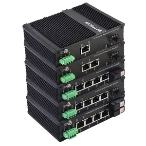 2/5/8 Port Lan MIni 10/100M Din-Rail POE Desktop Ethernet Hub Switch Jaringan Optik Serat Industri Yang Tidak Dikelola