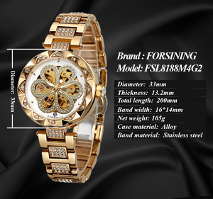 Orologio da Donna di Lusso Forsining con Diamanti, Impermeabile, Meccanico Automatico, in Acciaio Inossidabile - Product Image 5