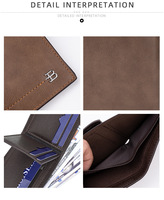 Baellerry dompet koin lipat tiga Vintage Dompet pelajar grosir dompet pendek pria