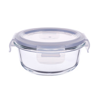 Conteneur en verre borosilicate rond de haute qualité, écologique, design moderne, sûr pour les aliments, idéal pour la conservation des aliments, pour la cuisine et les fêtes