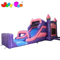 Château gonflable commercial de videur pourpre des prix bon marché avec la glissière combinée pour la location de partie
