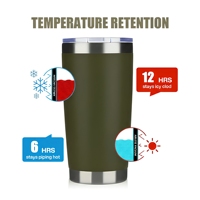 Bouteille isotherme en acier inoxydable vert forêt de 20 oz, anti-fuite, gobelets et tasses camouflage, vente en gros, tasse thermos pour le camping et les fêtes