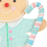 Figurine de Noël en forme de bonbon en pain d'épices bleu pastel de 14 pouces pour plateau à étages, cheminée, décoration de Noël pour la maison et la vente en gros