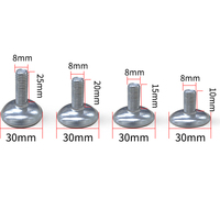 Pieds de mise à niveau réglables antidérapants pour base de meuble M6 M8 Pieds réglables en fer et métal modernes pour armoire 30mm