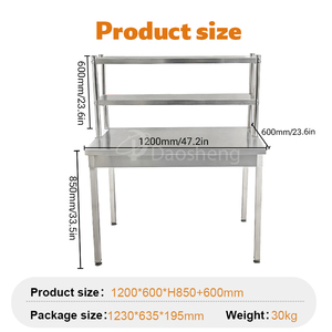 Daosheng thép không gỉ bánh pizza BOBA Prep bảng jeweler cửa hàng bàn làm việc băng ghế dự bị công nghiệp bàn làm việc bảng với kệ hàng đầu - Product Image 3