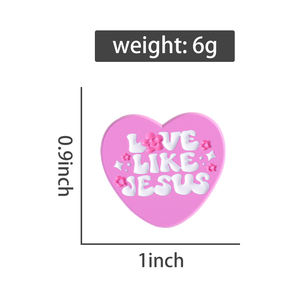 Cinta suka Yesus Enamel Pin Kristen iman hati bros kerah Lapel lencana perhiasan hadiah untuk teman dan orang dewasa - Product Image 6