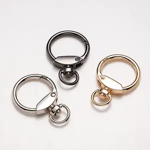 Manufacture High Quality Alloy Spring Gate Ring Keychain Metal O Ring For Handbag