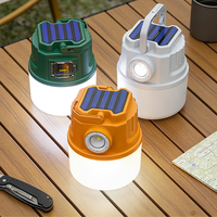 Lámpara Solar Recargable para Camping, Lámpara LED con Zoom Giratorio, Linterna de Emergencia para Exteriores con Doble Carga Solar y USB