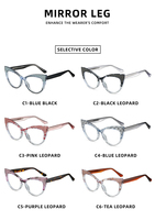 Monture de lunettes œil de chat couleur rétro classique avec montures de lunettes à lentille anti-bleue à la mode pour les ventes transfrontalières