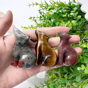 Sculptures en cristal naturel Quartz <span class=keywords><strong>loup</strong></span> pierre de sang jaune oeil de tigre améthyste animaux décoration de <span class=keywords><strong>la</strong></span> maison - Product Image 1