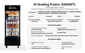 Haha, торговый автомат с замороженными продуктами, местный запас, SDK, Холодильный кофе, торговый автомат с POS-интеграцией, дистанционный мониторинг, 550F - Product Image 2