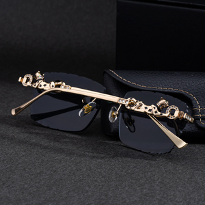 Lunettes <span class=keywords><strong>de</strong></span> <span class=keywords><strong>soleil</strong></span> Partagas tendance et élégantes avec logo personnalisé, sans monture, verres taillés en diamant, tête <span class=keywords><strong>de</strong></span> léopard, UV400, pour hommes et femmes - Product Image 4