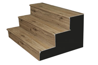 Marches et contremarches d'escalier en bois et acier, design moderne, en contreplaqué HPL, écologiques, économiques, sur mesure