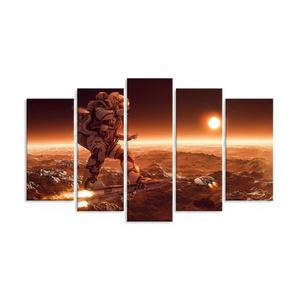 Modern Tempered Glass <b>Wall</b> Decor: Surreal Astronaut Printed <b>Canvas</b> Art,SET OF 5 <b>CANVAS</b> - Product Image 2