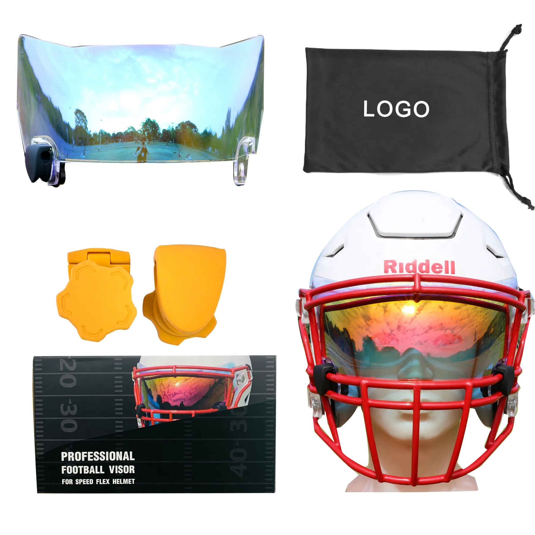 Bảo vệ visors shleld cho speedflex mũ bảo hiểm, phụ kiện bóng đá thiết bị thiết bị bóng đá visors cho bóng đá mũ bảo hiểm