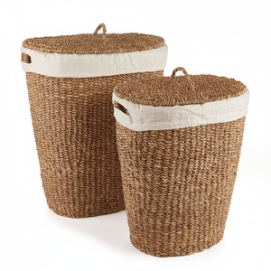 Panier à linge en rotin classique avec texture tissée parfait pour les maisons vintage Cuisines rustiques et style intérieur confortable - Product Image 1