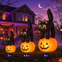 Décoration de jardin d'Halloween en forme de chat noir gonflable LED sur mesure