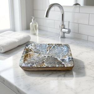 Indonesian's Best Seller Luxury <b>Wood</b> Soap Dish with Mother of Pearl Inlay Durable Waterproof Anti-Slip Classic Bath <b>Accessory</b> - Product Image 1