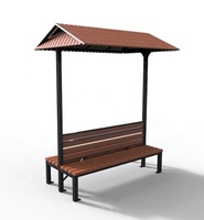 Bancs de parc Gavin en acier et bois composite extérieur jardin POD extérieur pergola en bois double banquette latérale