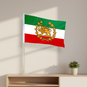 Bandera de Irán de 3x5 pies, Bandera Persa Histórica, Impresión Digital en Poliéster, con León y Sol Iraníes, Franjas Cosidas, Resistente para Exteriores - Product Image 3