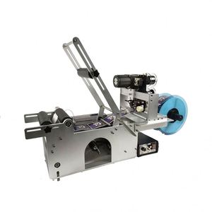 Machine de codage et d'étiquetage semi-automatique pour bouteilles rondes MT50, étiqueteuse autocollante pour petites bouteilles en verre, machine d'étiquetage manuelle - Product Image 1