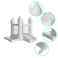 Vente directe d'usine, château gonflable blanc, château rebondissant blanc avec toboggan pour les fêtes d'enfants, en plein air ou en intérieur