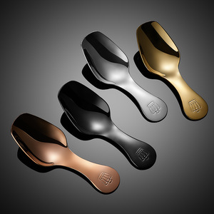 Cuillère à <span class=keywords><strong>thé</strong></span> en acier inoxydable à manche court, mini pelle à café et sucre avec logo couronne pour boîte à <span class=keywords><strong>thé</strong></span> en vrac - Product Image 2