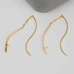 S925 <b>Silver</b> Long Tassel <b>Headband</b> Earrings with 10-11 Simple Pearl Women's DIY Jewelry Accessories 892 - Product Image 4