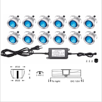 10X 0.6w 30mm Led Paysage Extérieur Éclairage IP67 30mm Entièrement Scellé En Acier Inoxydable + PC Easy Connect Led Deck Light
